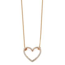 Colar Coração Vazado Cravejado com Zircônia Prata 925 Banhado a Ouro 18K Colar Coração Vazado Cravejado com Zircônia Prata 925 Banhado a Ouro 18K