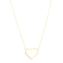 Colar Coração Vazado em Ouro 18K - AU13389