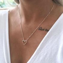 Colar coracao vazado prata 925!