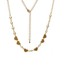 Colar Corações e Pérolas Folheado em Ouro 18K Softjoias Colar Corações e Pérolas Folheado em Ouro 18K Softjoias
