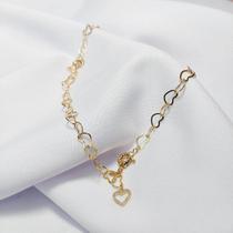 Colar Corações Entrelaçados Folheado a Ouro 18k