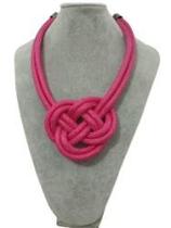 Colar Corda Fio Encerado Grande Longo Moderno Maxi Elegante