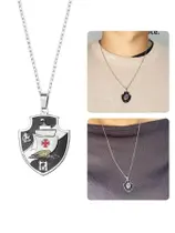 Colar Cordão 55Cm Prata Unissex Pingente Time Vasco Aço Inox Premium Colar Cordão 55Cm Prata Unissex Pingente Time Vasco Aço Inox Premium