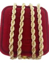 Colar Cordão Baiano 4mm Idêntico A Ouro Banhado a Ouro