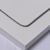 Colar Cordão Baiano Aço Inox Prateado Colar Cordão Baiano Aço Inox Prateado