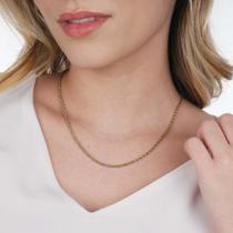 Colar Cordão Baiano Duas Cores Prateado e Dourado em Aço Inoxidável