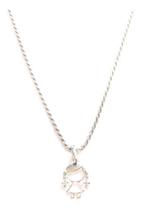 Colar Cordão Baiano E Ping. Menina Prata 925 Pedra Zirconia Colar Cordão Baiano E Ping. Menina Prata 925 Pedra Zirconia