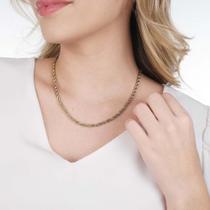 Colar Cordão Baiano Largo Duas Cores em Aço Inoxidável