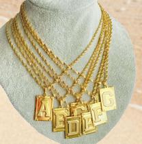 Colar Cordão Baiano Placa Inicial Deolane Banhado A Ouro 18k