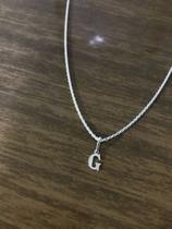 Colar Cordão Baiano Prata Maciça 925 C/ Pingente Letra G