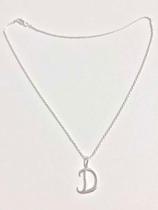 Colar Cordão Baiano Prata Maciça 925 C/ Pingente Letra Colar Cordão Baiano Prata Maciça 925 C/ Pingente Letra