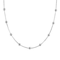 Colar Cordao Bolinha 45 cm Folheado a Prata 925