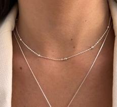 Colar cordão Choker de Bolinhas Potro Prata Semijoia Antialérgica Colar cordão Choker de Bolinhas Potro Prata Semijoia Antialérgica