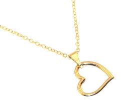 Colar Cordão Coração Vado Amor Folheado Ouro 18k Colar Cordão Coração Vado Amor Folheado Ouro 18k