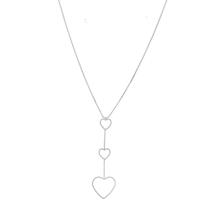Colar Cordao Corações pendurados Folheada Prata 925 Colar Cordao Corações pendurados Folheada Prata 925
