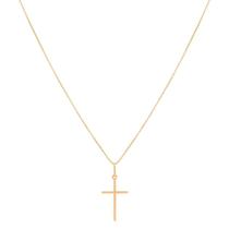 Colar Cordão Corrente 50cm Pingente Crucifixo Ouro 18k 750
