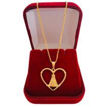 Colar Cordão Corrente Correntinha Gargantilha Feminina e Pingente Nossa Senhora Aparecida Banhado a Ouro 18k Colar Cordão Corrente Correntinha Gargantilha Feminina e Pingente Nossa Senhora Aparecida Banhado a Ouro 18k