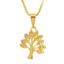 Colar Cordão Corrente Correntinha Gargantilha Feminina Pingente Árvore da Vida Banhado a Ouro 18k Colar Cordão Corrente Correntinha Gargantilha Feminina Pingente Árvore da Vida Banhado a Ouro 18k