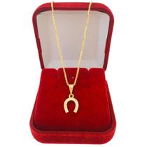 Colar Cordão Corrente Correntinha Gargantilha Feminina Pingente Country Ferradura Cavalo Banhado a Ouro 18k Colar Cordão Corrente Correntinha Gargantilha Feminina Pingente Country Ferradura Cavalo Banhado a Ouro 18k