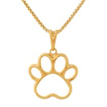 Colar Cordão Corrente Correntinha Gargantilha Feminina Pingente Patinha De Cachorro Gato Pet Banhado a Ouro 18k