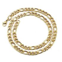 Colar Cordão Corrente Elo Fígaro Médio Dourado