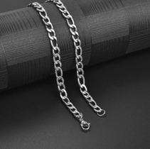 Colar Cordão Corrente Elo Fígaro Médio Prateado