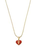 Colar Cordão Corrente Feminina Pingente Coração do Amor Letra Inicial T Banhado a Ouro 18k. Colar Cordão Corrente Feminina Pingente Coração do Amor Letra Inicial T Banhado a Ouro 18k.