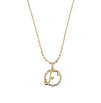 Colar Cordão Corrente Feminina Pingente Mandala Top Luxo letra inicial F brilhante Banhado em Ouro 18k. Colar Cordão Corrente Feminina Pingente Mandala Top Luxo letra inicial F brilhante Banhado em Ouro 18k.