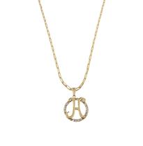 Colar Cordão Corrente Feminina Pingente Mandala Top Luxo letra inicial H brilhante Banhado em Ouro 18k.