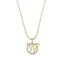 Colar Cordão Corrente Feminina Pingente Mandala Top Luxo letra inicial W brilhante Banhado em Ouro 18k. Colar Cordão Corrente Feminina Pingente Mandala Top Luxo letra inicial W brilhante Banhado em Ouro 18k.