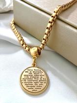 Colar Cordão Corrente Feminino Medalha Salve Rainha Semijoia