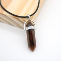 colar cordão corrente masculino feminino colar pedra tigre signo Gêmeos - Olho-de-Tigre - A Pedra da Coragem Premium