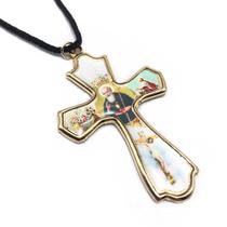 Colar Cordão Crucifixo São Bento Dourado