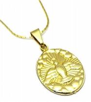 Colar Cordão Divino Espírito Santo Banho De Ouro 18k 879 Colar Cordão Divino Espírito Santo Banho De Ouro 18k 879