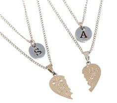 Colar Cordão Duplo Com Inicial Best Friends Amizade Inox