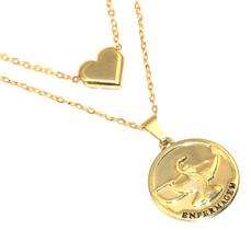 Colar Cordão Duplo Enfermagem Medicina Médica Folheado