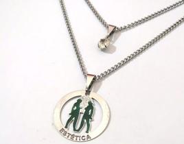 Colar Cordão Duplo Estética Beleza Esteticista Aço Inox Colar Cordão Duplo Estética Beleza Esteticista Aço Inox