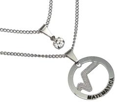 Colar Cordão Duplo Matemática Profissão Aço Inox