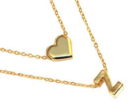 Colar Cordão Duplo Minha Inicial Z Letra Folheado 18k Colar Cordão Duplo Minha Inicial Z Letra Folheado 18k