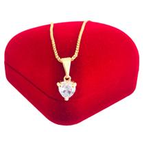 Colar Cordão E Pingente Ponto de Luz Zircônia Folheada a Ouro 18k Colar Cordão E Pingente Ponto de Luz Zircônia Folheada a Ouro 18k