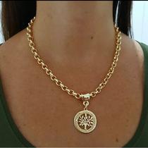 Colar cordão elo português Feminino pingente arvore da vida Folheados Banhado 18k Moedas Antigas