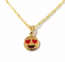 Colar Cordão Emojis Apaixonado Amor Folheado 18k