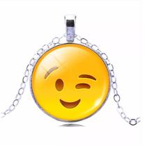 Colar Cordão Emojis Ok Entendi Folheado Níquel