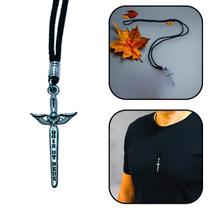 Colar Cordão Espada de São Miguel Arcanjo Prateado