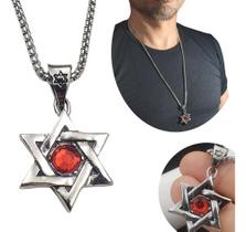 Colar Cordão Estrela De Davi Aço Inox Prata Antialergico