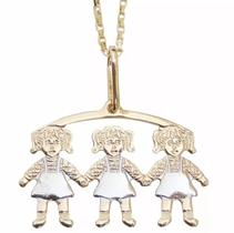 Colar Cordão Filhas Meninas Crianças Folheado