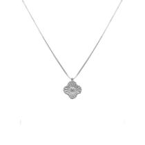 Colar Cordao Flor Trevo Virgínia P Banhado a Prata 925 Colar Cordao Flor Trevo Virgínia P Banhado a Prata 925