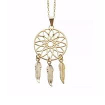 Colar Cordão Gargantilha Catador de Sonhos Folheado