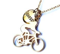 Colar Cordão Gargantilha Ciclista Bicicleta Folheado