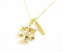 Colar Cordão Gargantilha Direito Advogada Placa Folheado Colar Cordão Gargantilha Direito Advogada Placa Folheado